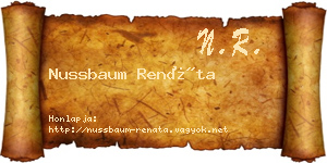 Nussbaum Renáta névjegykártya